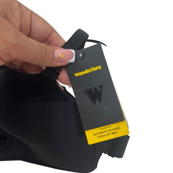 Wonderbra Women Black Strapless U-Plunge Deep V Bra 32DD  With Tags - Picture 8 of 12